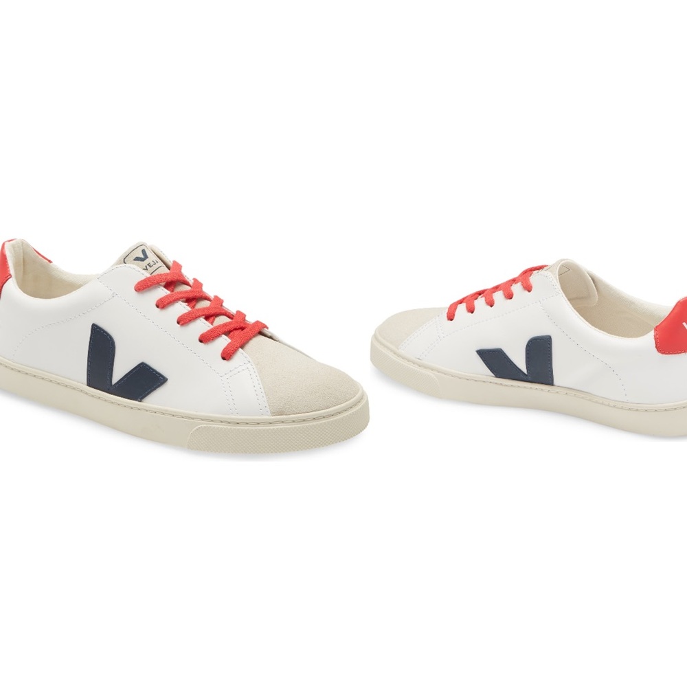 Veja Kids Sneakers - White, Red, and Tan